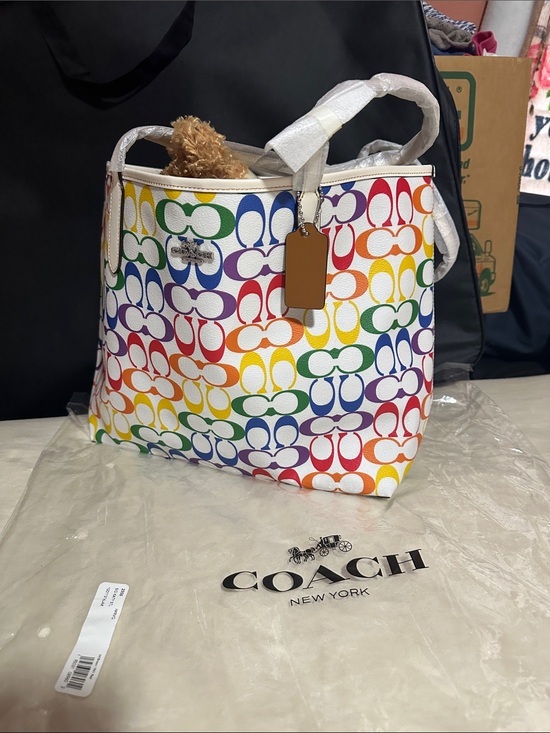 Coach Handbags - Coach Multicolor Rainbow Signature Tote
